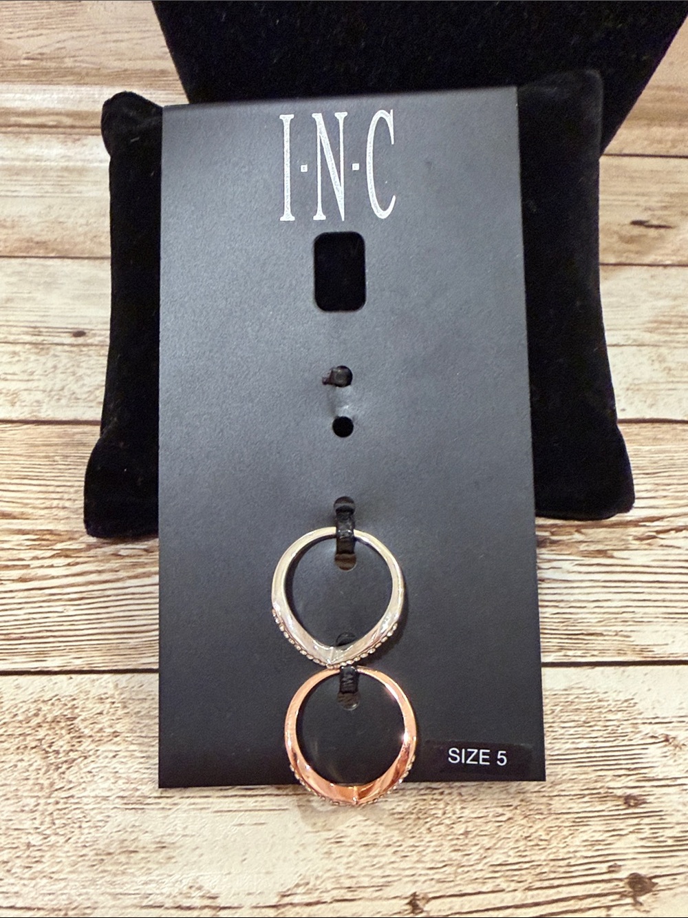 INC International Concepts Two-Tone Hoop Ring Earrings - Silver and Rose Gold